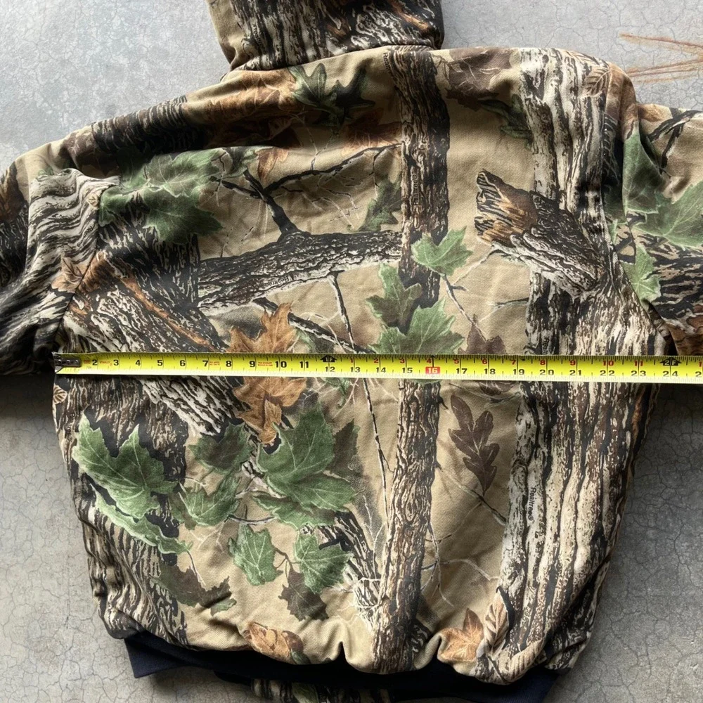 Wrangler Rugged Wear Realtree Camo Hooded Jacket Mens Large Made in USA Zip Up